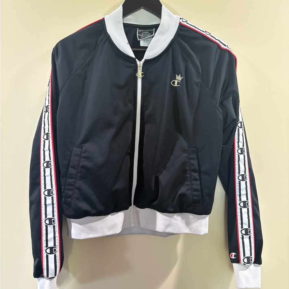 Champion Women's Black and White Bomber Jacket